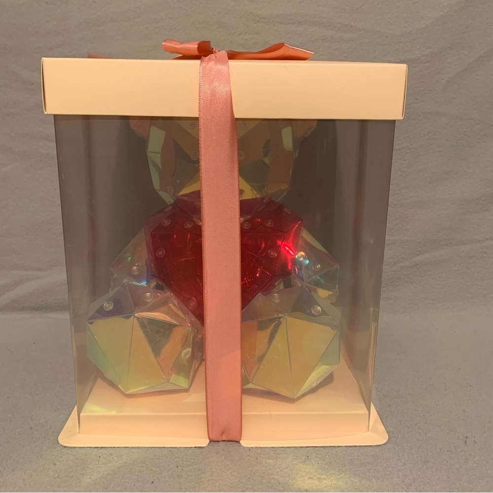 Valentine's Day LED Light-Up Teddy Bear With Red Heart, Glowing Bear Night Light